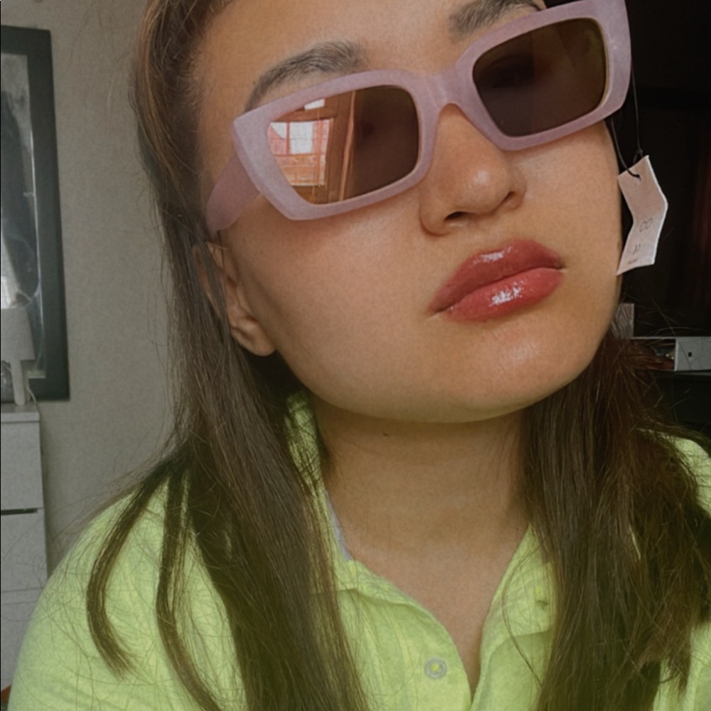 NEW pink frame mirroring trendy sunglasses modern womens square